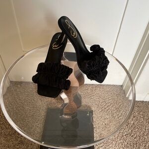 Sam Edelman Black Kady Ruched Sandals